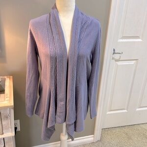 CHICO’S Elegant Asymmetrical Periwinkle Cardigan - Size 2